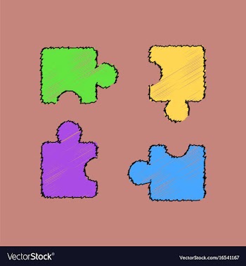 Flat shading style icon kids puzzle vector image