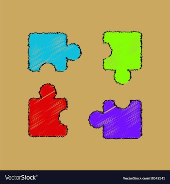 Flat shading style icon kids puzzle vector image