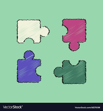 Flat shading style icon kids puzzle vector image