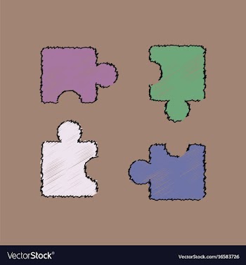 Flat shading style icon kids puzzle vector image