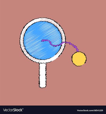 Flat shading style icon kids racket and ball vector image