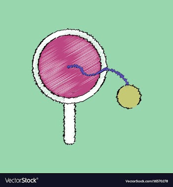 Flat shading style icon kids racket and ball vector image