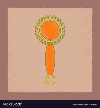 Flat shading style icon kids rattle vector image