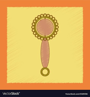 Flat shading style icon kids rattle vector image