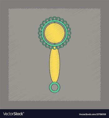 Flat shading style icon kids rattle vector image