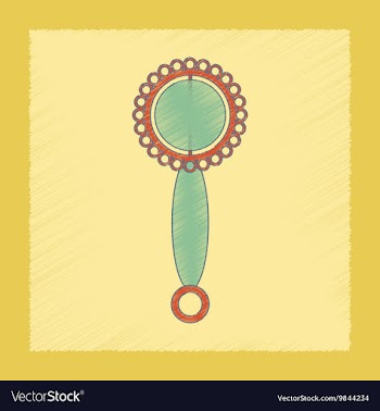 Flat shading style icon Kids rattle vector image
