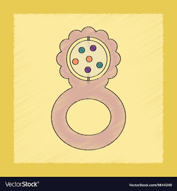 Flat shading style icon Kids rattle vector image