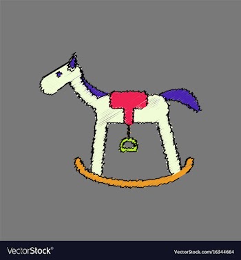 Flat shading style icon kids rocking horse vector image