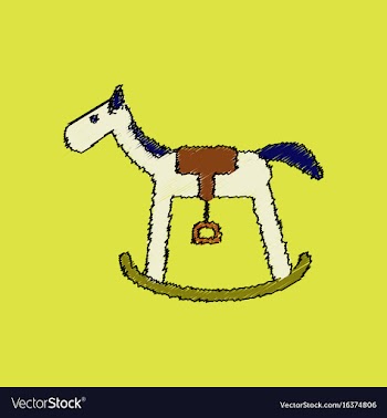 Flat shading style icon kids rocking horse vector image