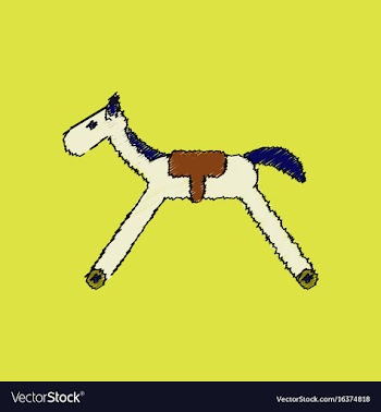 Flat shading style icon kids rocking horse vector image