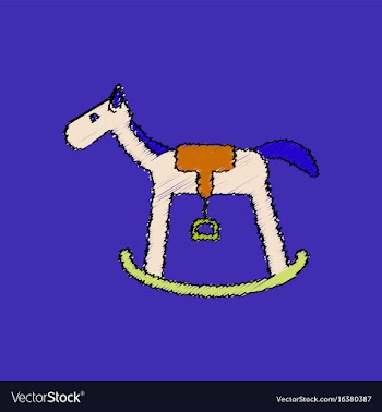 Flat shading style icon kids rocking horse vector image