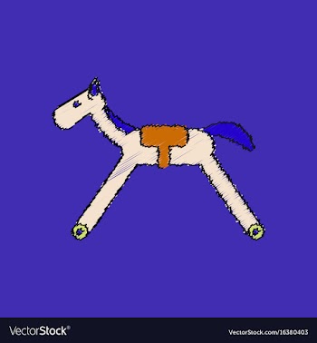 Flat shading style icon kids rocking horse vector image