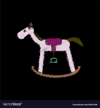 Flat shading style icon kids rocking horse vector image