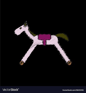Flat shading style icon kids rocking horse vector image