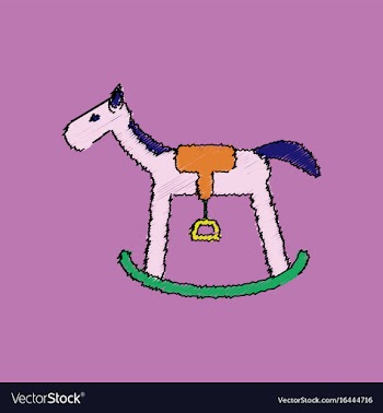 Flat shading style icon kids rocking horse vector image