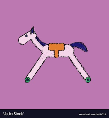 Flat shading style icon kids rocking horse vector image