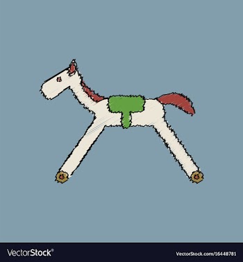 Flat shading style icon kids rocking horse vector image