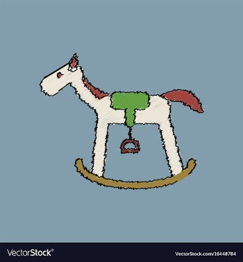 Flat shading style icon kids rocking horse vector image