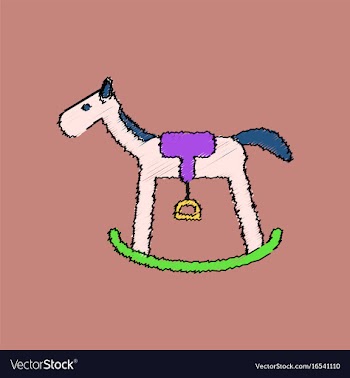 Flat shading style icon kids rocking horse vector image