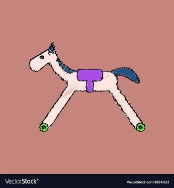 Flat shading style icon kids rocking horse vector image