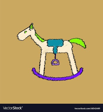 Flat shading style icon kids rocking horse vector image