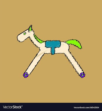 Flat shading style icon kids rocking horse vector image