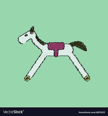 Flat shading style icon kids rocking horse vector image