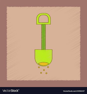 Flat shading style icon kids shovel sand vector image