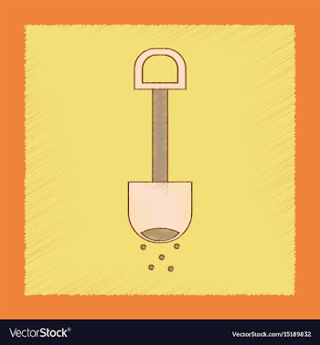 Flat shading style icon kids shovel sand vector image