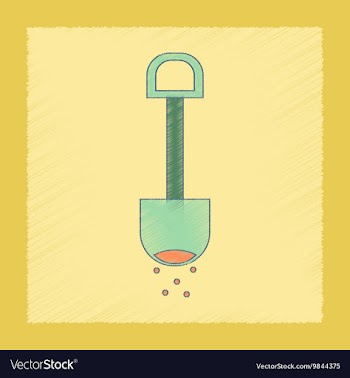 Flat shading style icon Kids shovel sand vector image