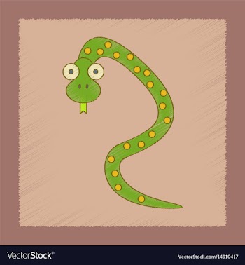 Flat shading style icon kids snake vector image