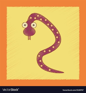 Flat shading style icon kids snake vector image
