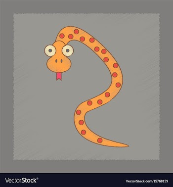 Flat shading style icon kids snake vector image