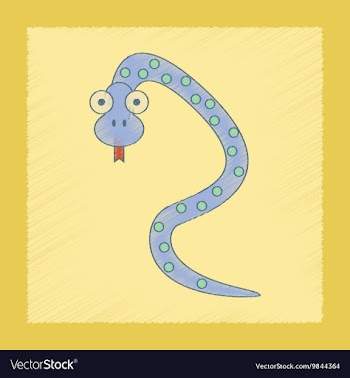Flat shading style icon Kids snake vector image