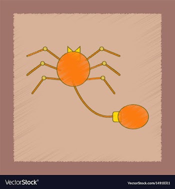 Flat shading style icon kids spider vector image