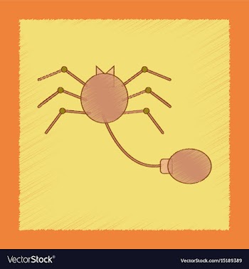Flat shading style icon kids spider vector image