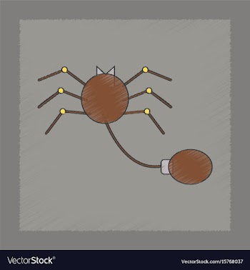 Flat shading style icon kids spider vector image