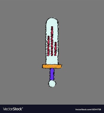Flat shading style icon kids sword vector image