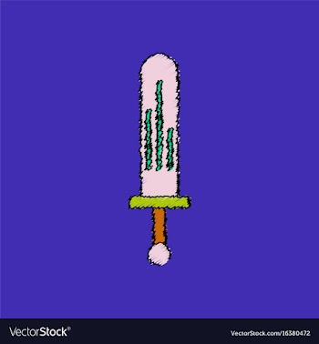 Flat shading style icon kids sword vector image