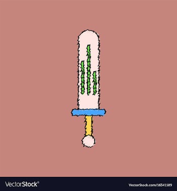 Flat shading style icon kids sword vector image