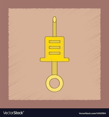 Flat shading style icon kids syringe vector image