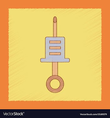 Flat shading style icon kids syringe vector image