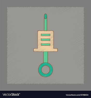 Flat shading style icon kids syringe vector image