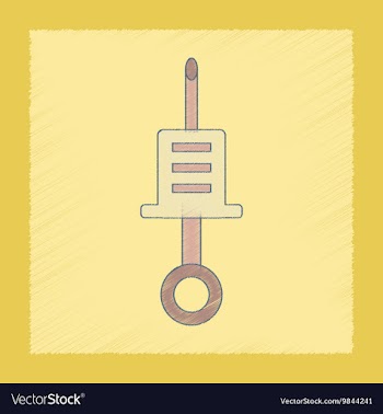 Flat shading style icon Kids syringe vector image