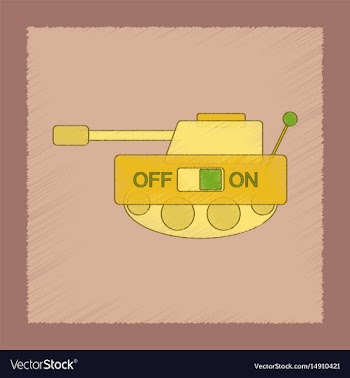 Flat shading style icon kids tank vector image