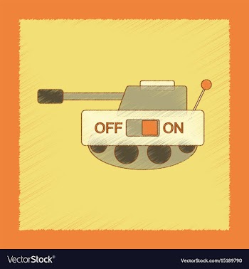 Flat shading style icon kids tank vector image