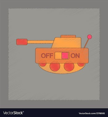Flat shading style icon kids tank vector image