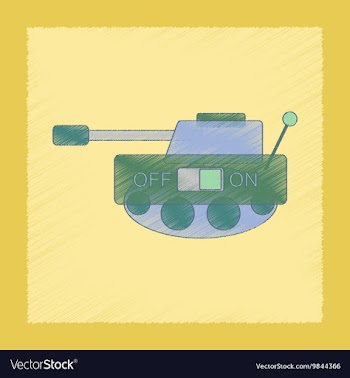 Flat shading style icon Kids tank vector image