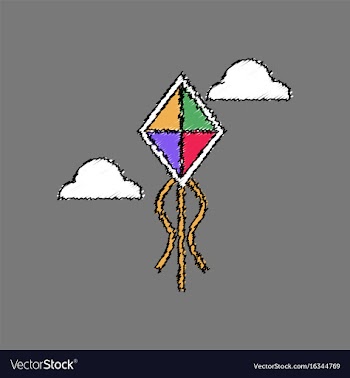 Flat shading style icon kids toy kite vector image