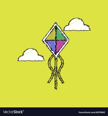 Flat shading style icon kids toy kite vector image